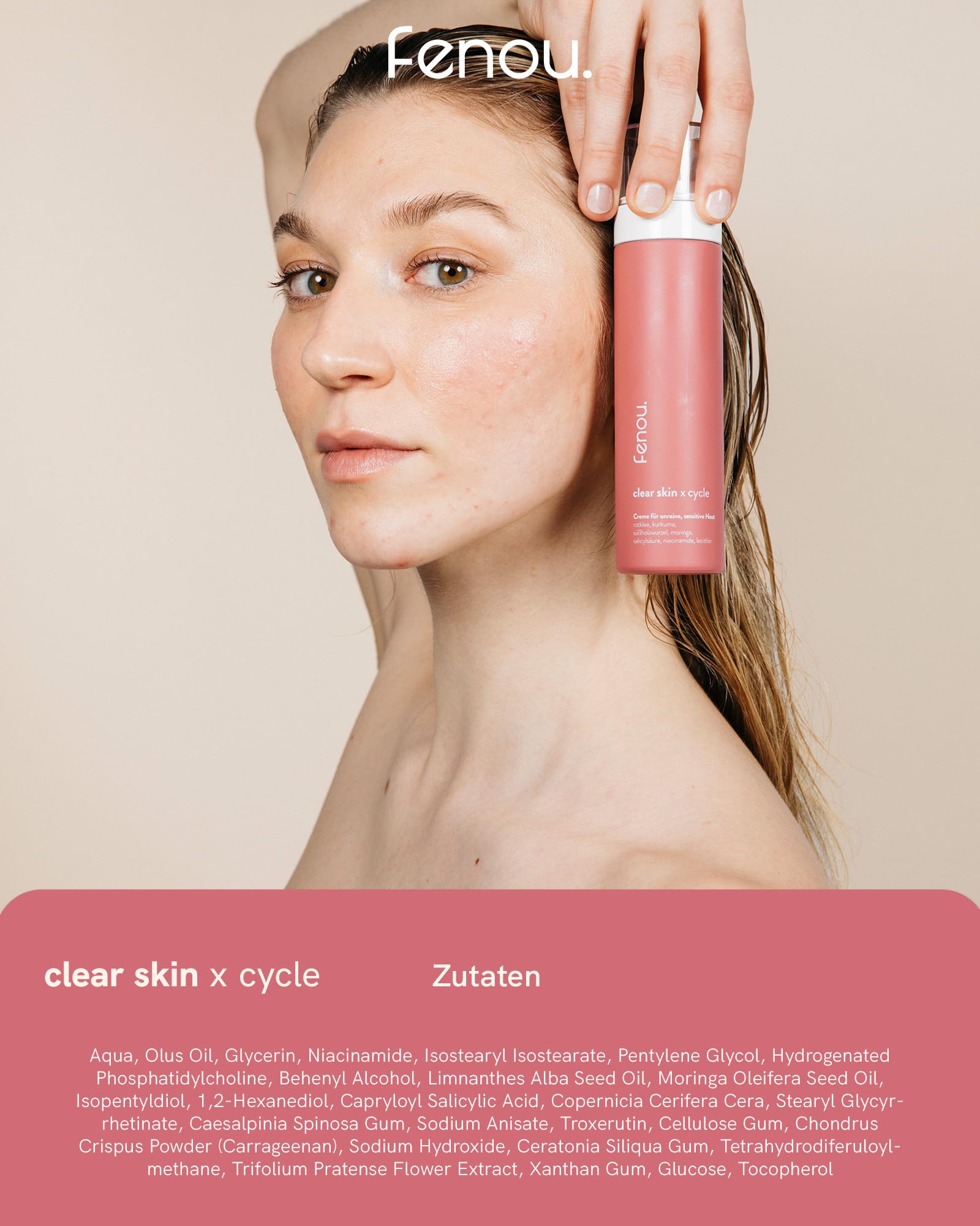 Fenou Akne-Creme für unreine Haut | Hautbarriere-Stärkung mit OLT®-Technologie | Ohne schädliche Inhaltsstoffe | Clear Skin Pflege für Frauen ab 20