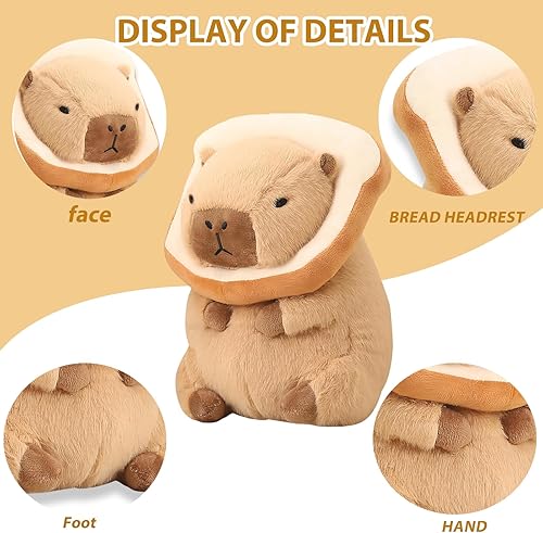 Miniatura 12 de Capybara - Peluche de 11.8 pulgadas con gorro de cumpleaños, adorable y suave, regalo perfecto para adultos y niños Cumpleaños Capibara,Amor