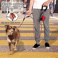 Plutus Pet 6ft Heavy Duty Rope Dog Leash Dual Padded Handles Reflective Traffic Control for Large Medium Dogs Purple