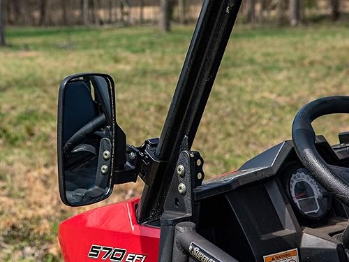 Miniatura 4 de SuperATV Espejos de visión lateral UTV para Can-Am Defender HD 5810MAX (ver accesorio), incluye espejos izquierdo y derecho (1 par)  Espejo convexo