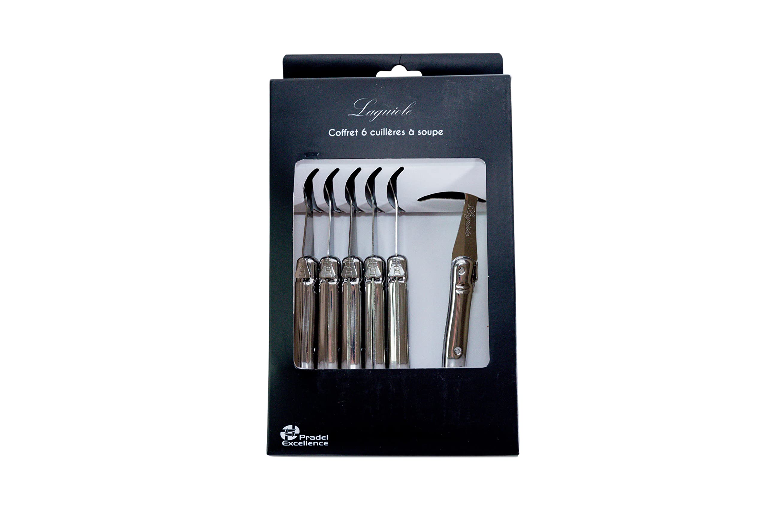 Set De 6 Cuillères à Café Pradel Excellence - Inox Design Tribloc - Coffret Cadeau Argenté