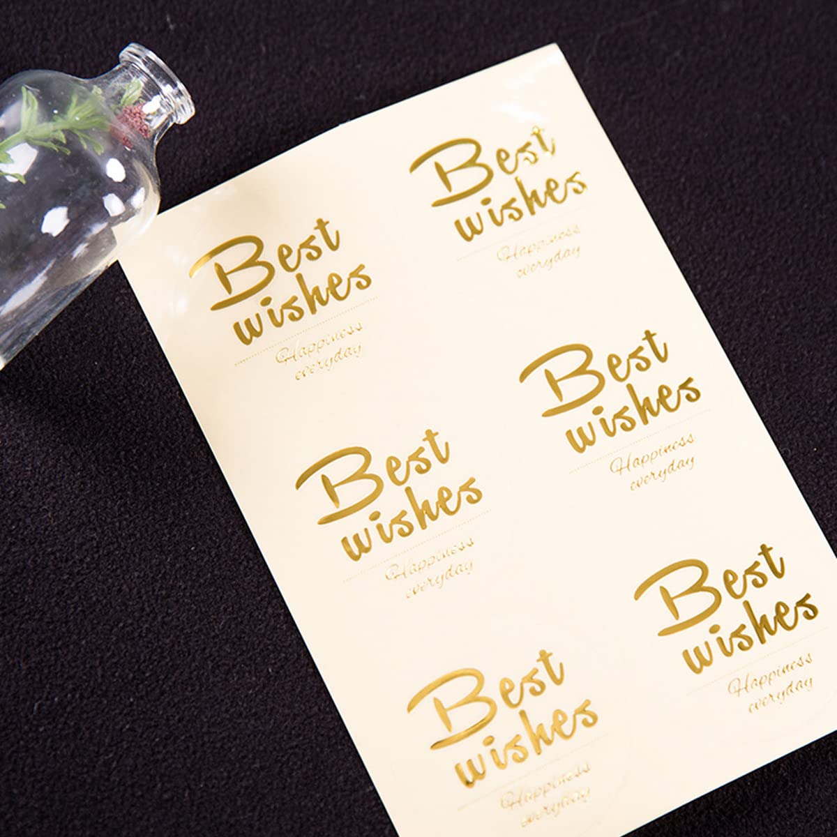 30 Sheets / 180 Pieces Seal Labels Circle Labels | Best Wishes | Diameter 5 cm | Label Stickers for Envelopes Boxes and Gift Wrapping | Ideal for Wedding, Birthday, Thank You Cards