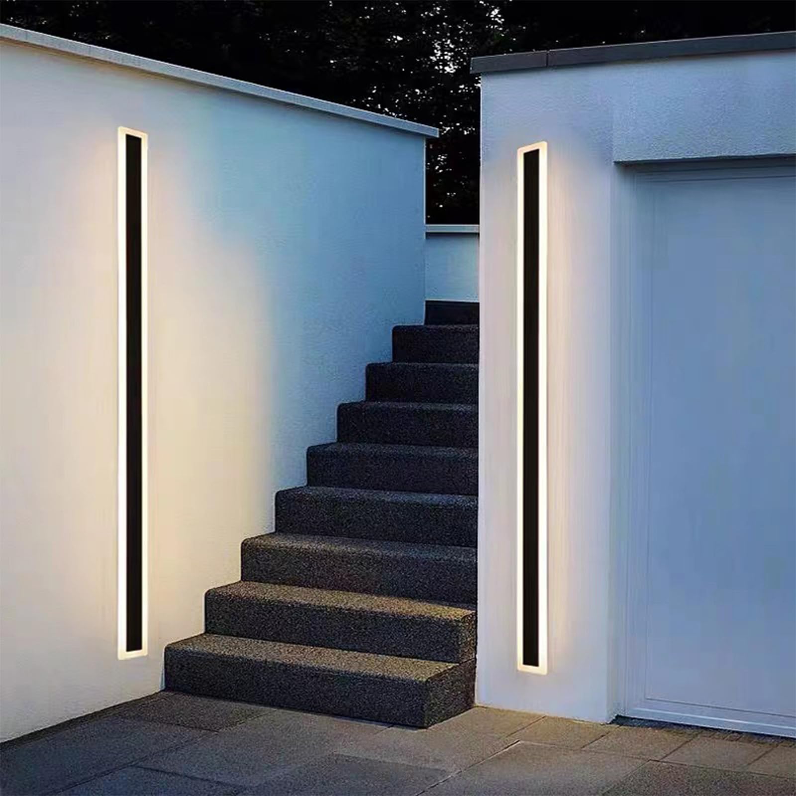 LED-Wandleuchte aus Acryl, minimalistisch, IP65, Avec Telécommande, variabel, dreifarbig, 2700 K-6500 K, für Garage, Magasin, Façade (30 cm, A)