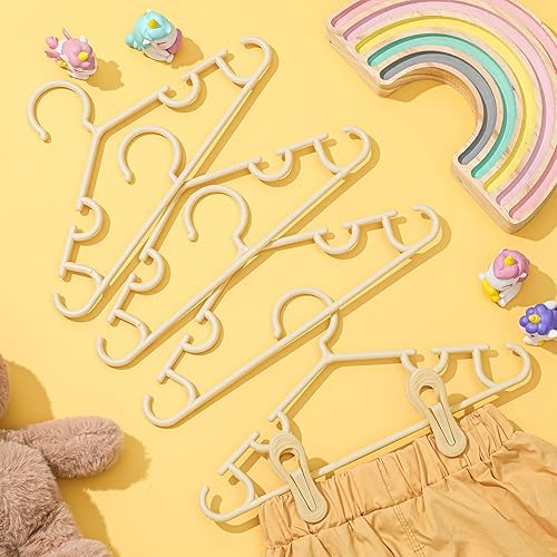 Miniatura 79 de Hsei Baby Hangers with Clips, Plastic Kids Pants Hangers for Nursery Closet, Top and Bottom Clothes Hanger Set for Newborn Child Infant Toddler Boys