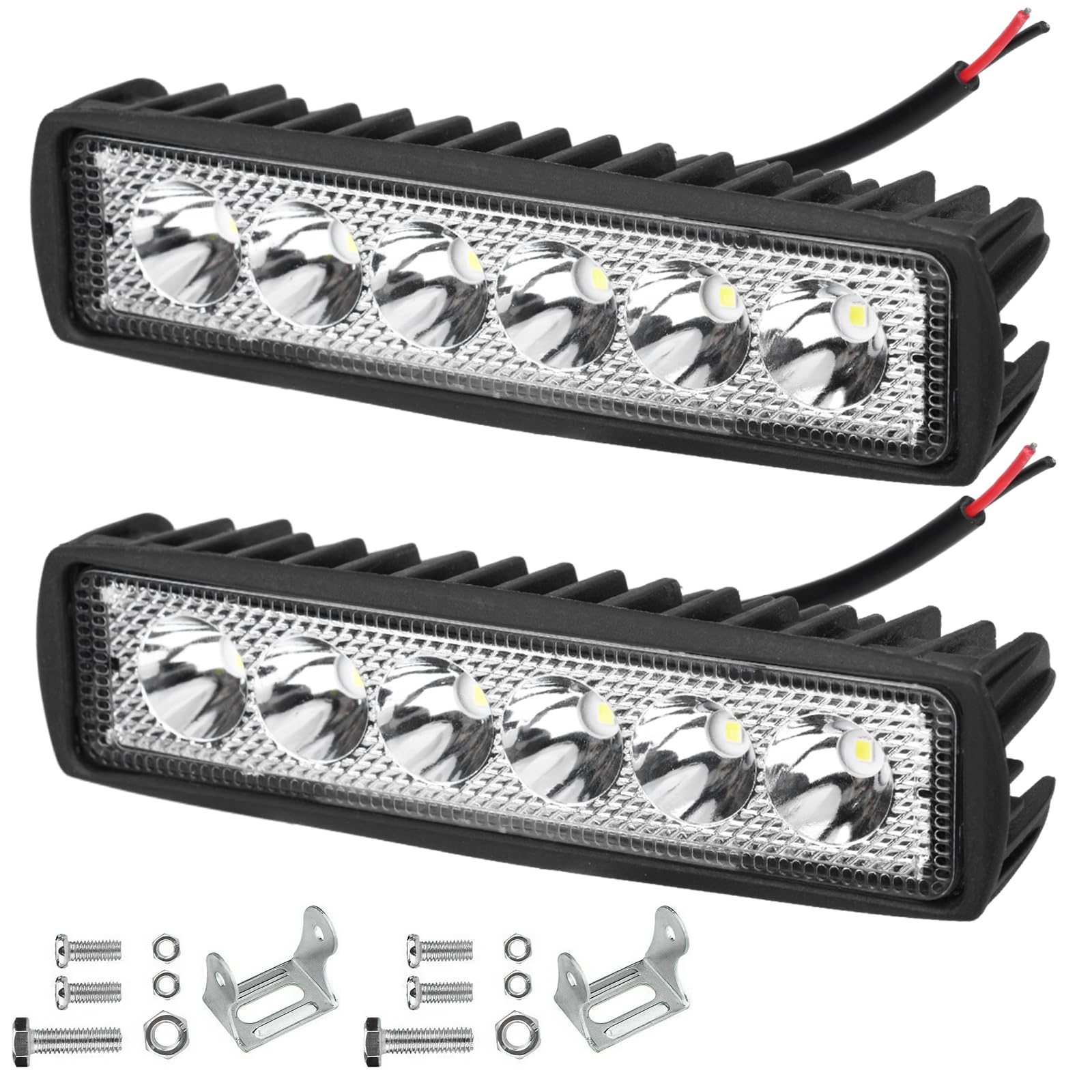 2 Piezas Focos Led Tractor 12V 18W, Faro Trabajo LED, Faros LED Tractor, Focos de Coche 6000K IP67 Impermeable para Coche Tractors Barcos ATV UTV SUV