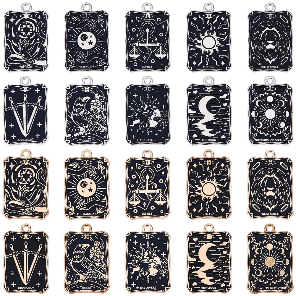 Breloque Tarot et astrologie vintage pour création collier métal