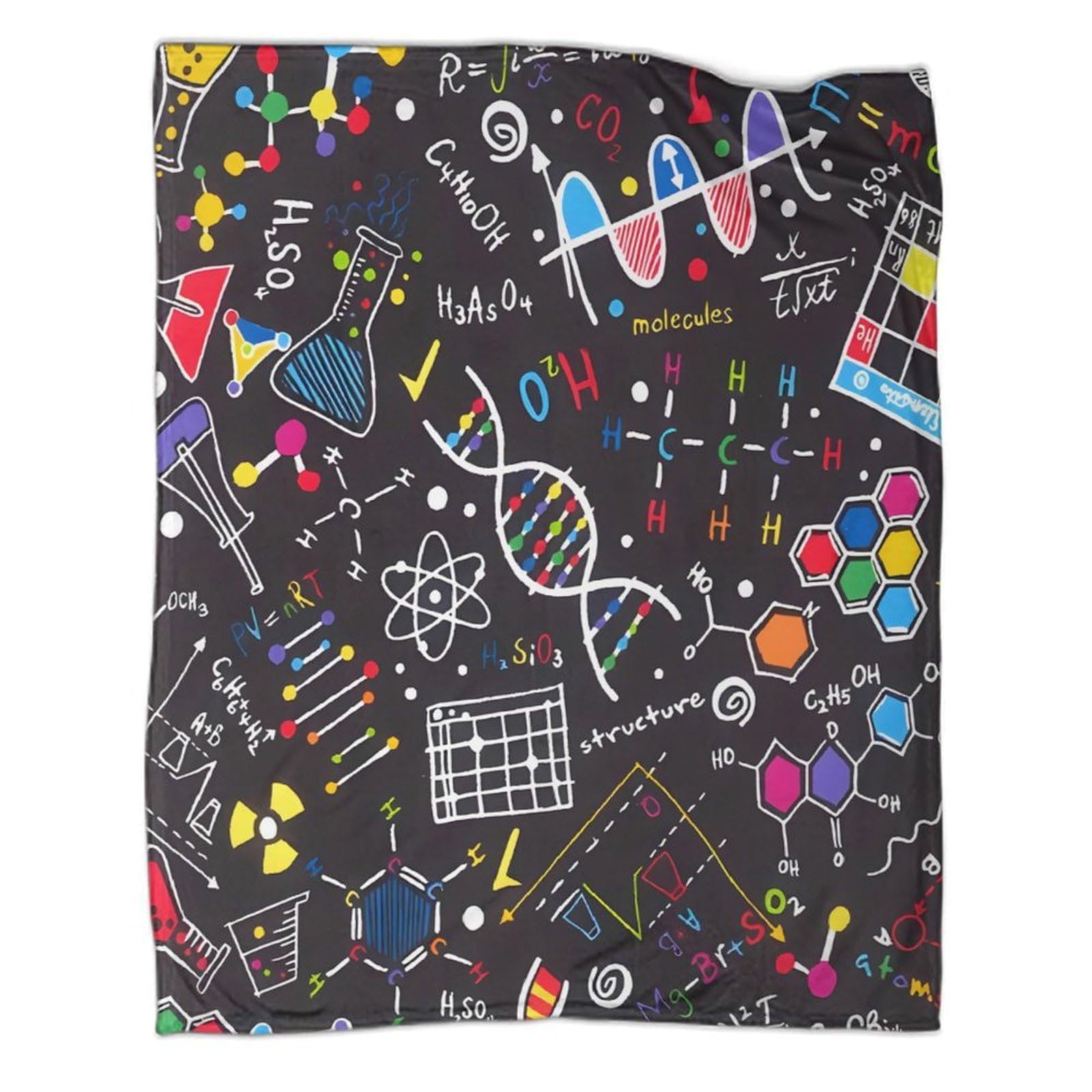Coperta 3D Stampa Formula Scientifica Microfibra Arredo Casa Plaid Matematica Chimica per Divano Letto Adulti Giovani 80×90(200x230cm)