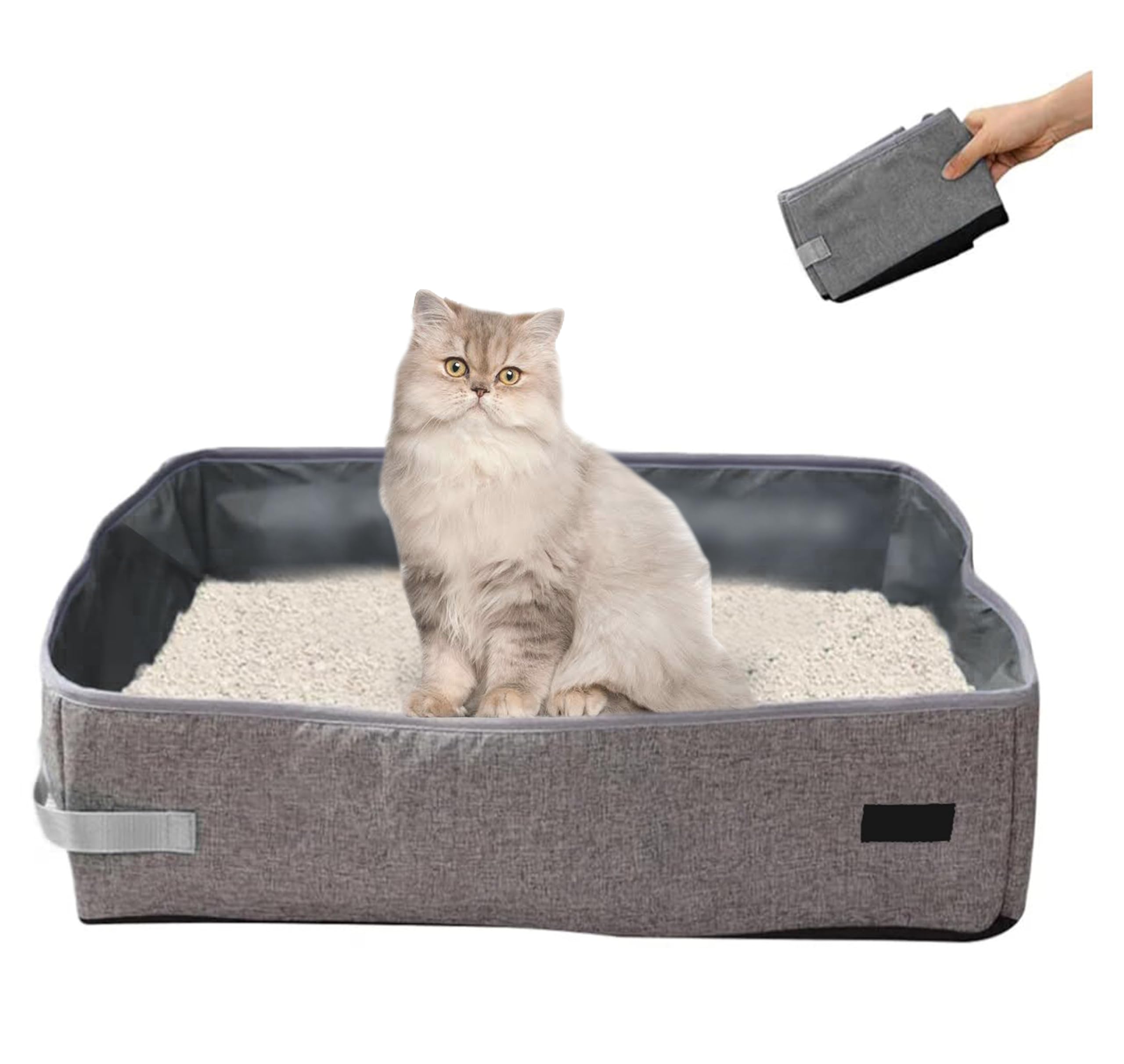 Risan Foldable Cat Litter Box Waterproof Liner Cat Litter Box Easy Indoor Outdoor Cat Litter Box Reuseable Cat Litter Box Portable Folding Cat Litter Box with Handle, 45x36x15cm (B0DDCRQ3DR) Amazon Price History, Amazon Price Tracker