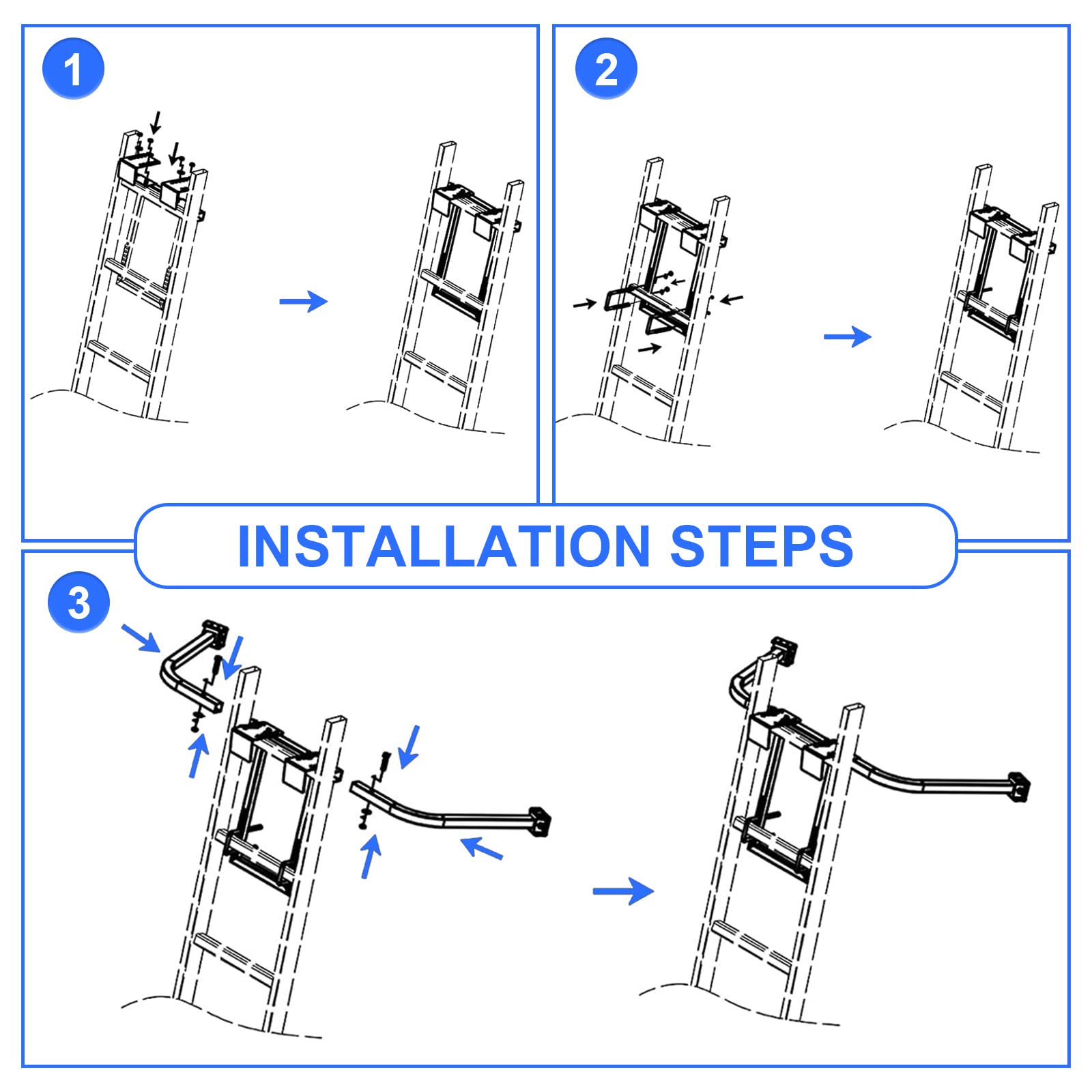 Estabilizador de escalera, escalera recta, plegable, accesorio estabilizador de ala / escalera de pared St para canalón de techo (4,6 kg, plateado)