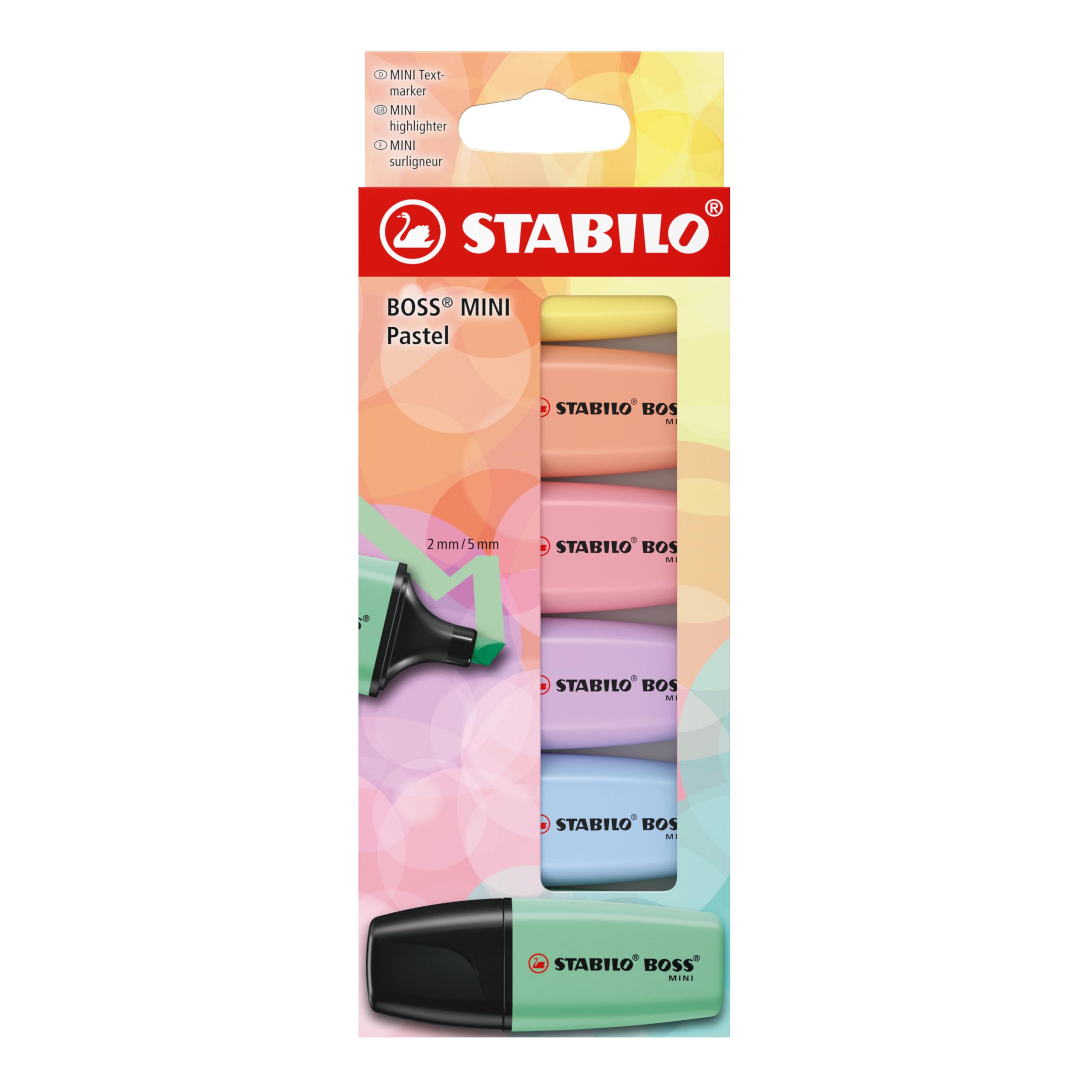 STABILO BOSS MINI Pastel - Highlighter - Pack of 6 - Assorted Colours