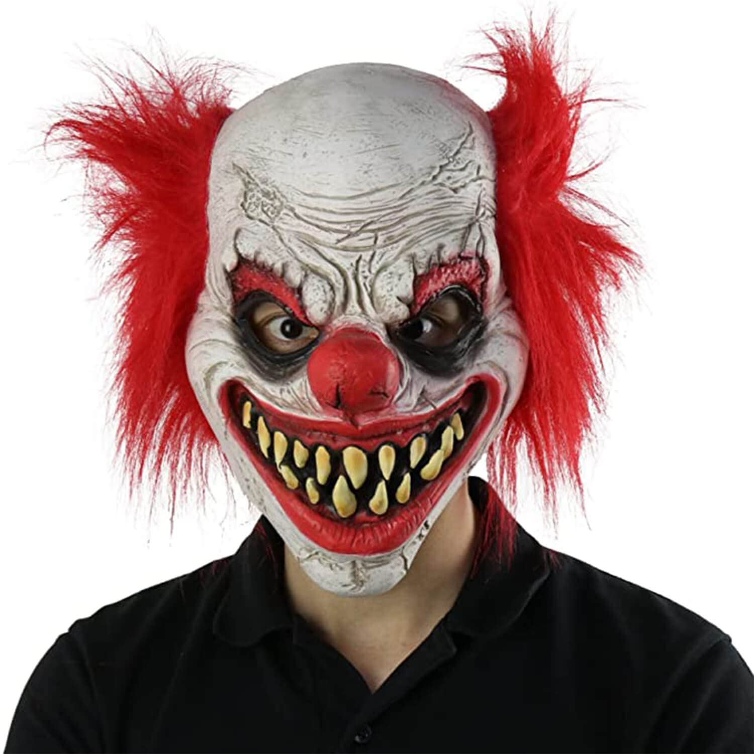 PARTYGEARS Maschera da clown realistica, in lattice, spaventosa, per bambini e adulti