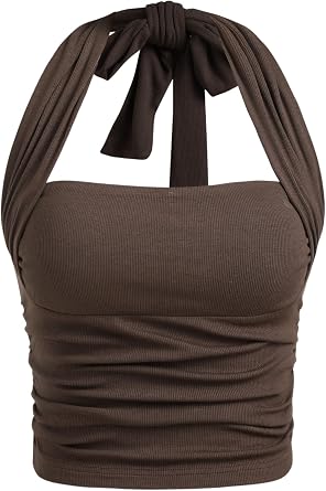 CIDER Halter Crop Tops for Women Sleeveless Going Out Tank Crop 2025 Trendy
