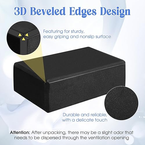 Miniatura 3 de Juego de 5 piezas de bloques de yoga, rodilleras, juego de correas de yoga, bloques de espuma suave de primera calidad, accesorios para pilates,