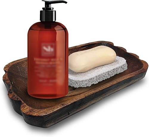 Miniatura 1 de Soporte de barra de jabón de madera de nogal hecho a mano, bandeja de jabón autodrenante para ducha y baño, platos de esponja elegantes y