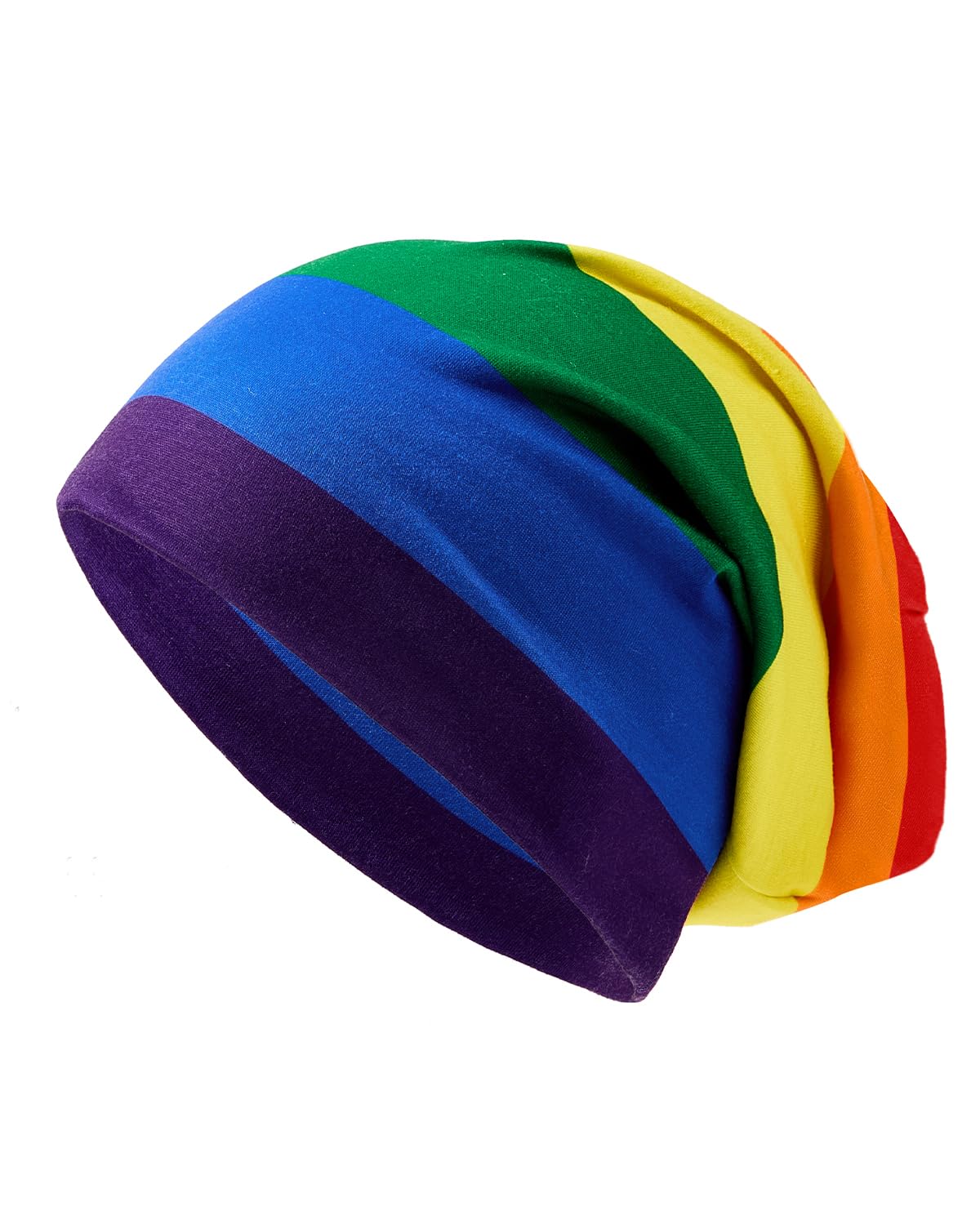 Century Star Cotton Slouchy Beanie Hat Stretch Hip-Hop Warm Skull Caps Unisex Baggy Lightweight Beanie for Women Z Rainbow Color One Size