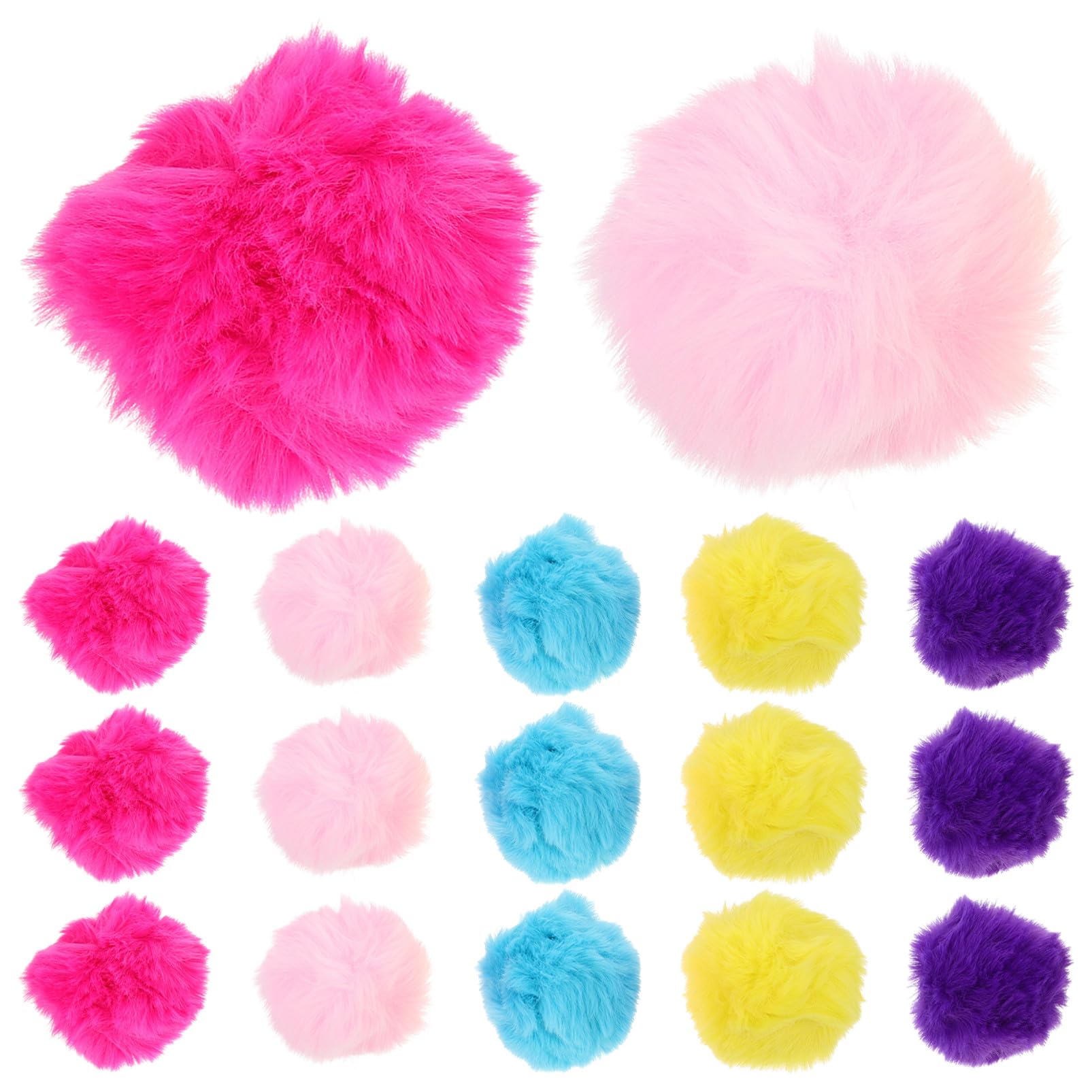 ULDIGI 50pièces Boules Peluche Colorées Imitation Poils De Lapin Accessoires Pour Chapeaux Et Vêtements Jaune