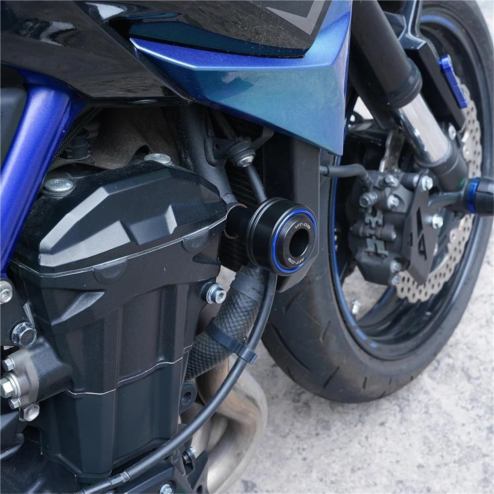 Protector Horquilla Delantera Trasera Motocicleta para Yamaha MT09 MT-09 2014-2020 MT 09 SP MT-09SP 2021-2025 Deslizadores Protector Almohadilla Choque Horquilla Rueda Moto(Titanio,Delantero Trasero)