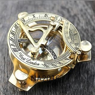 New Vintage Maritime West London Sundial Compass Nautical Brass Compass Pocket Gift