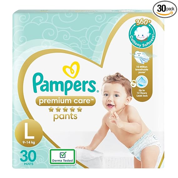 Pampers Premium Care Pants Diapers, Large, 30 Count