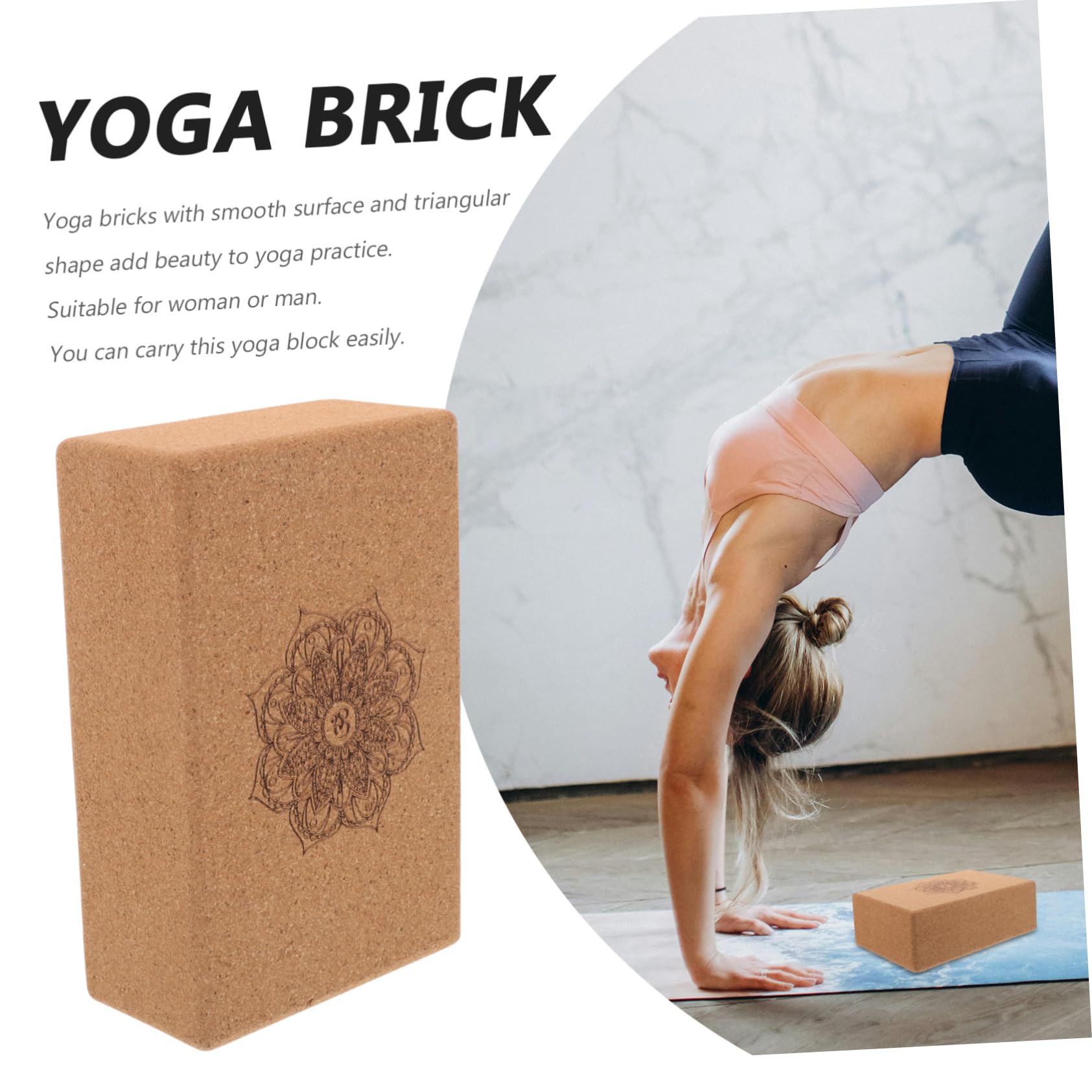 Bloque de Yoga de Corcho Triangular de Alta Densidad | Bloques de Yoga, Mandala, para Entrenamiento Físico y Relajación Corporal
