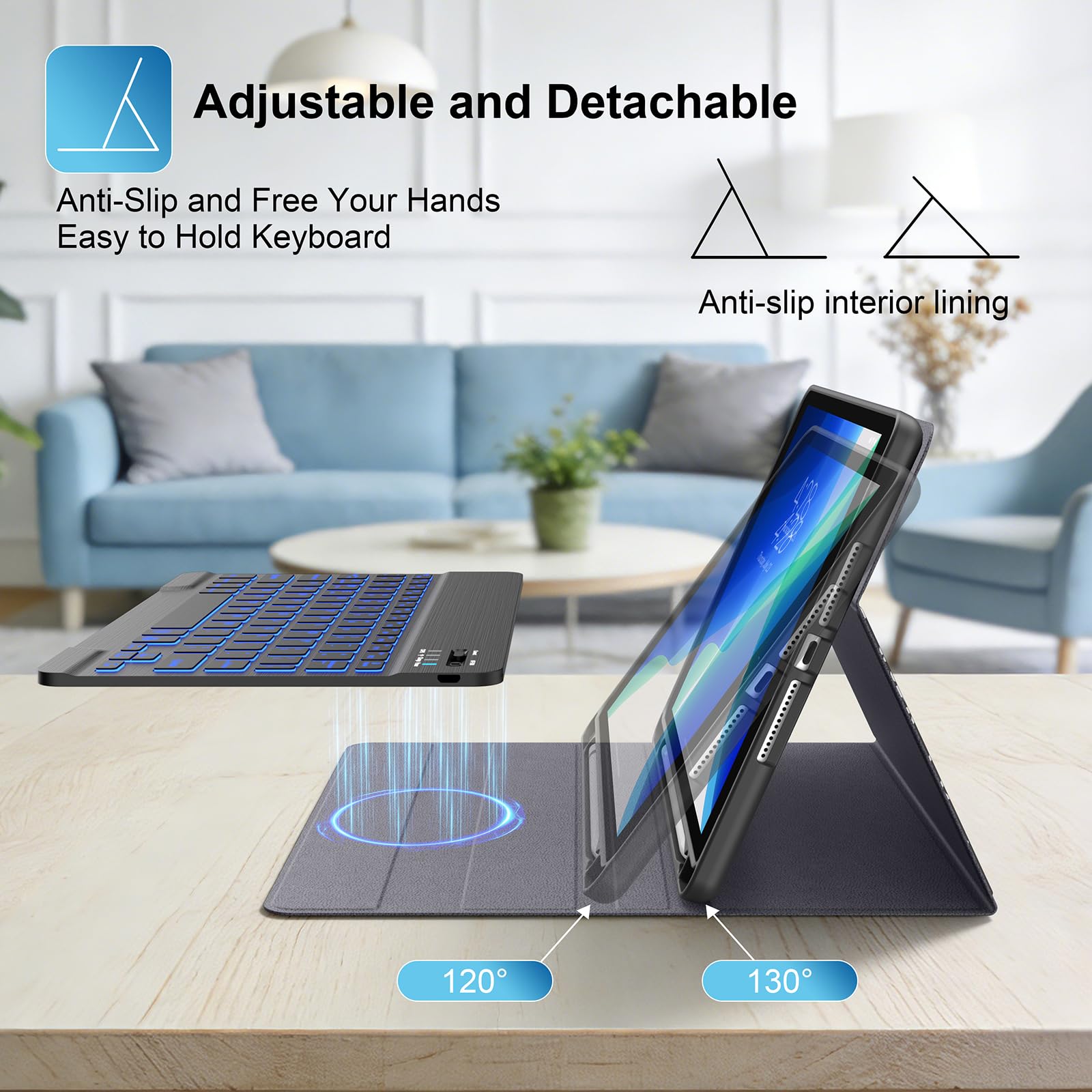 Supveco Funda con teclado para iPad de 9ª/8ª/7ª generación de 10.2 pulgadas