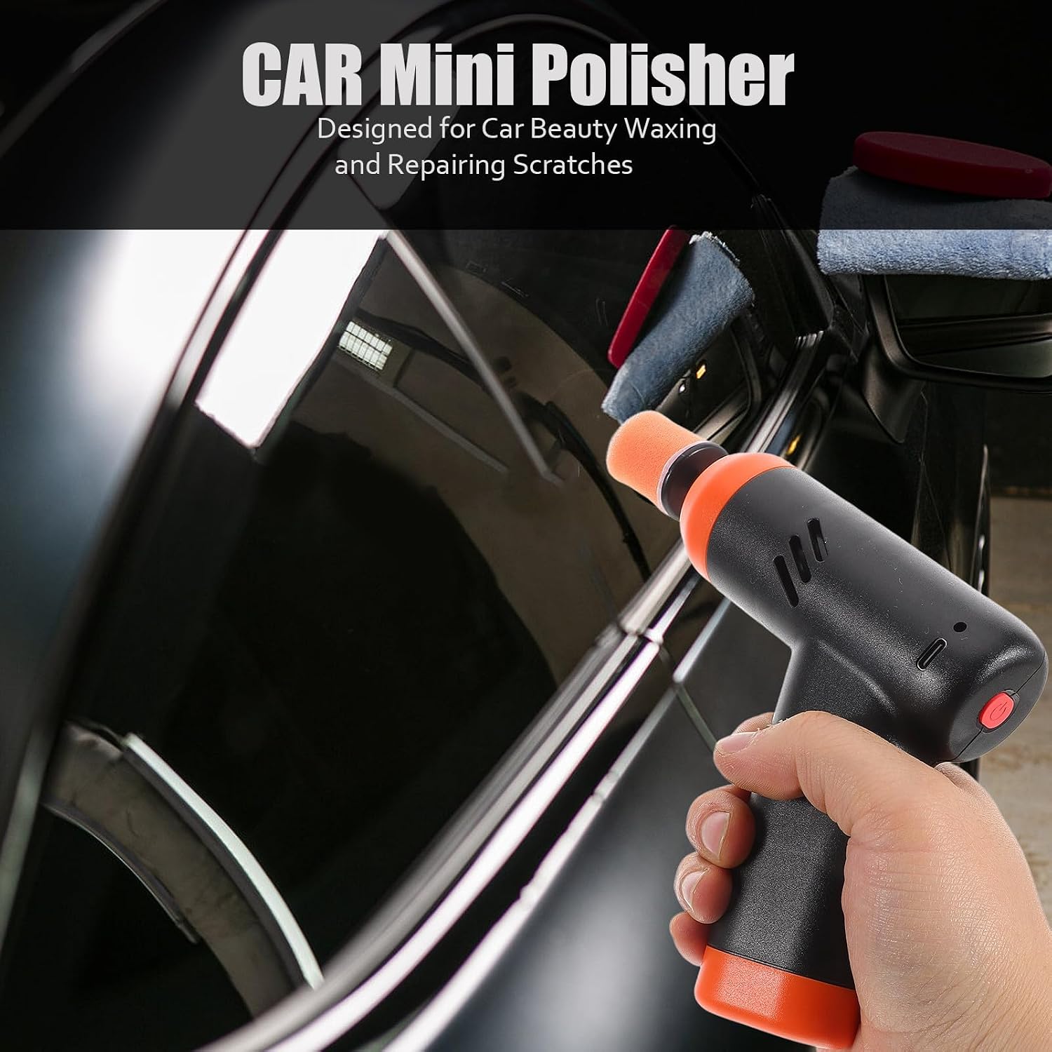 Cordless Electric Car Polisher for Detailing and Scratch Repair, Rechargeable Mini Buffer with Abs Material, User-Friendly Operation for Car Waxing and Polishing Kit Random Color