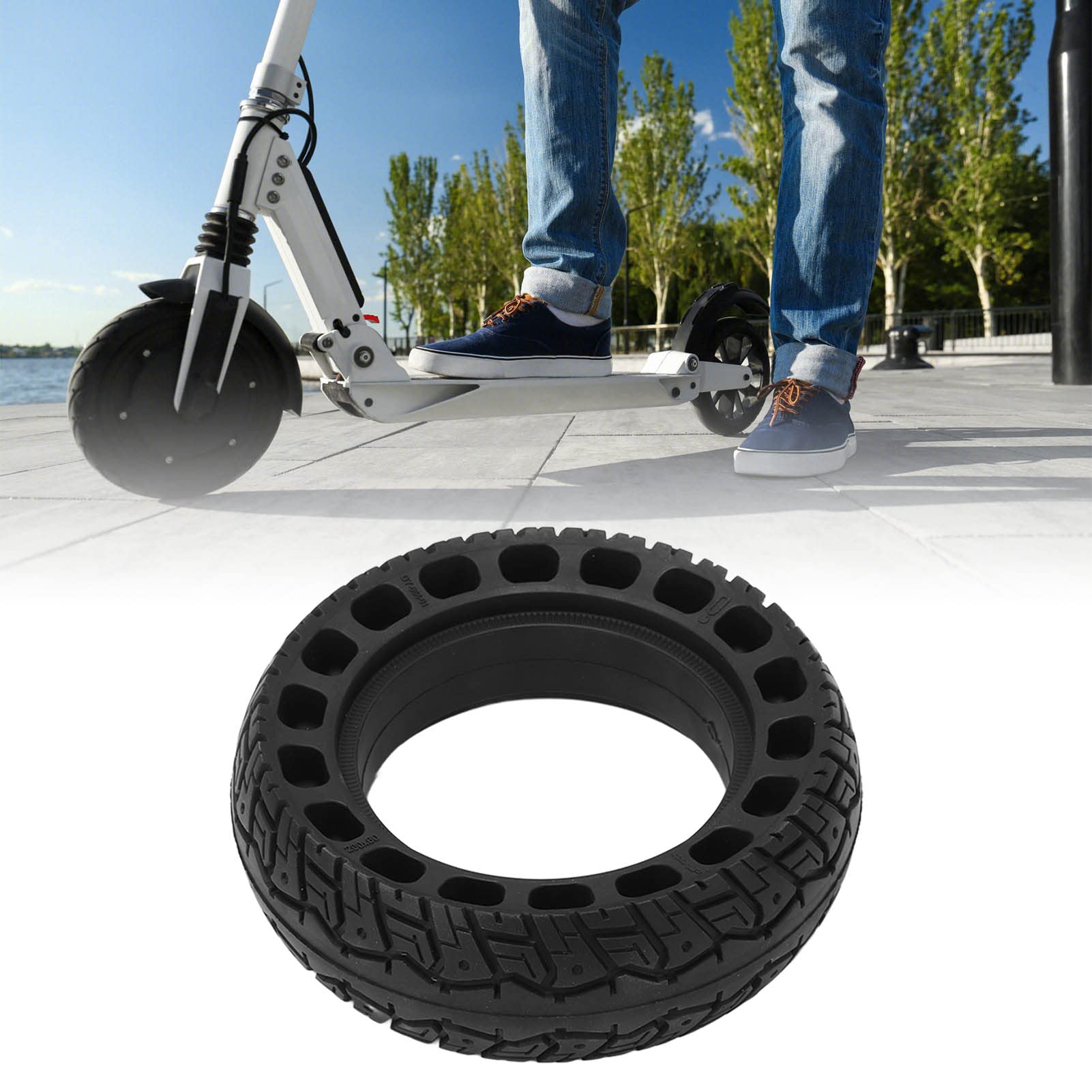 Electric Scooter Solid Tire 200x60 Rubber Replacement Tire E Scooter Solid Wheel for Different Roads
