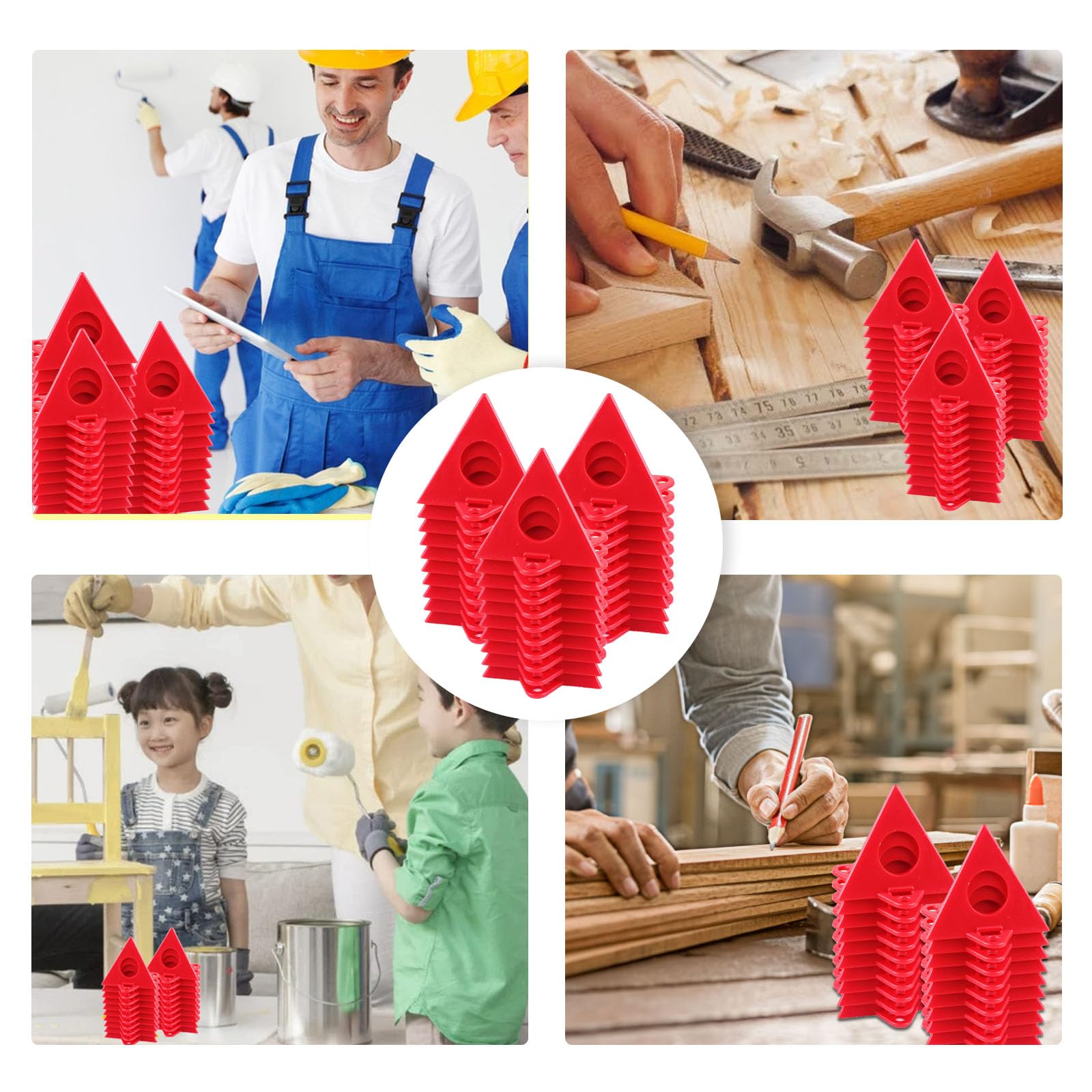 Supporti a Piramide 30 Pezzi Plastica Rosso per Verniciatura, Mini Cono Stand Set Artigianato