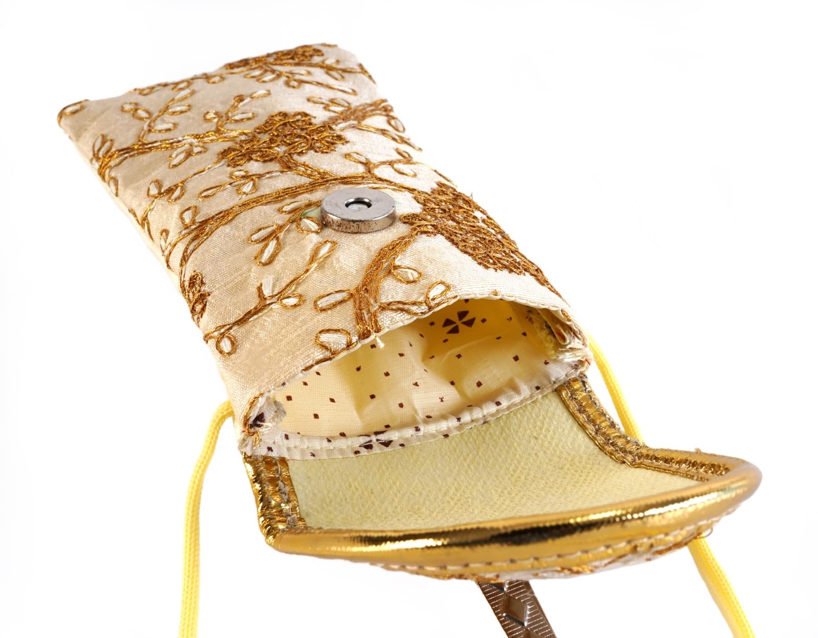 SUMERA WARQ Fancy Embroidered Mobile Pouch Cover for Women Designer Multicolor Handmade Ethnic with Sling & Clip