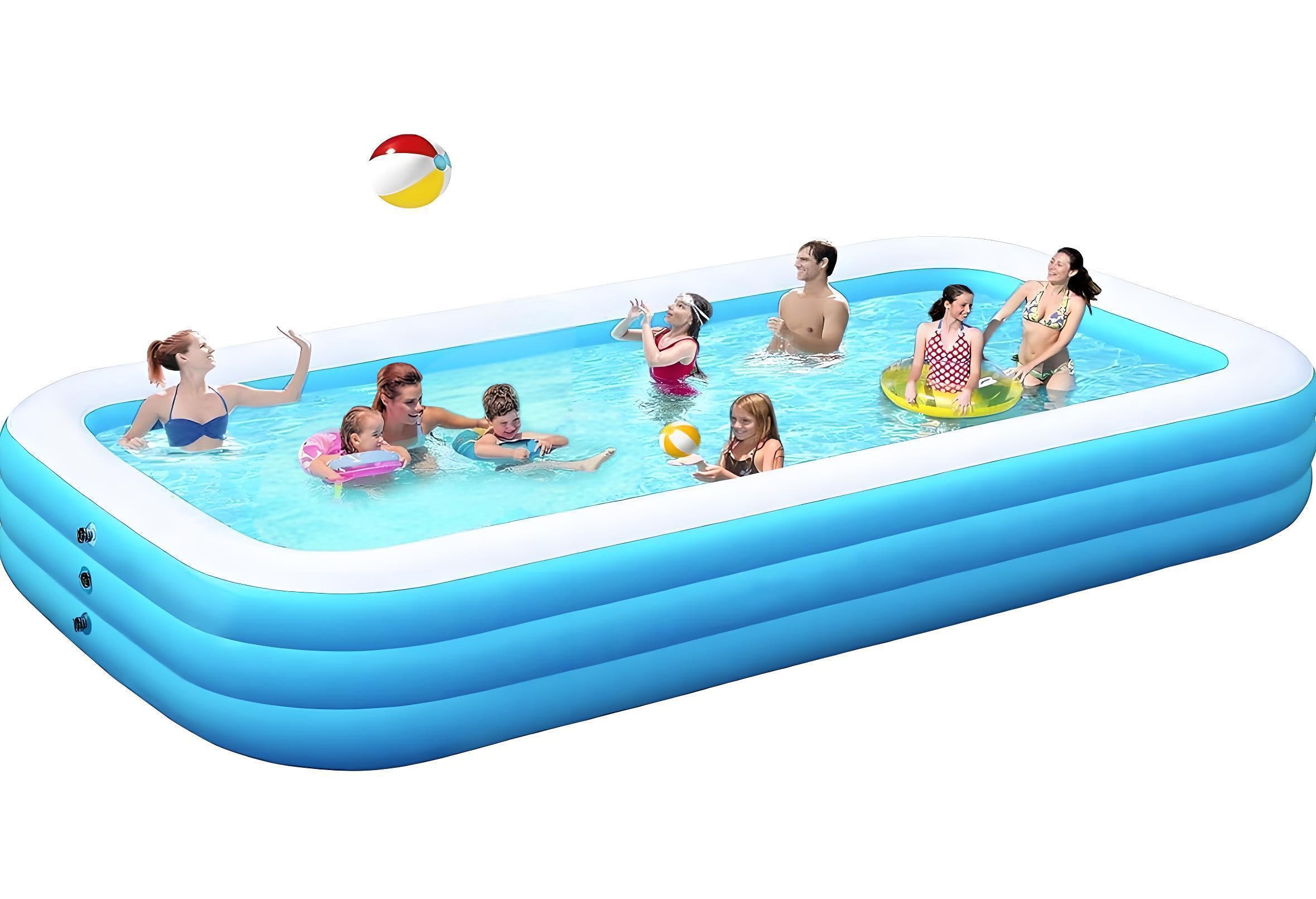 Large Inflatable Pool for Adults, THY TRY 147”x75”x23” Extra Thickened Blow Up Swimming Pool with Repair Patch, Full-Sized...