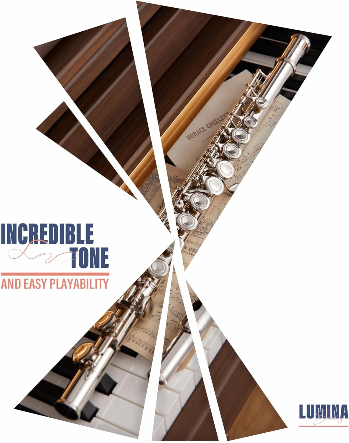 AKLOT Closed-Hole Concert C Flute: Flute Instrument with 16 Keys, Offset G, Smooth Nickel-Silver Keys, Air-Tight Pads, Include Stylish Case with Shoulder Strap, Cleaning Kit, Gloves (LUM-SN)