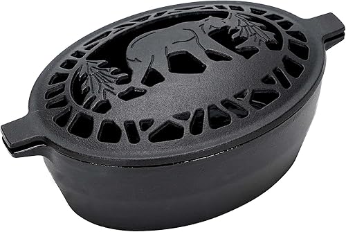 MYFIREPLACEDIRECT Vaporizador de estufa de leña, humidificador de chimenea, patrón de oso decorativo, vaporizador de hierro fundido para estufa de