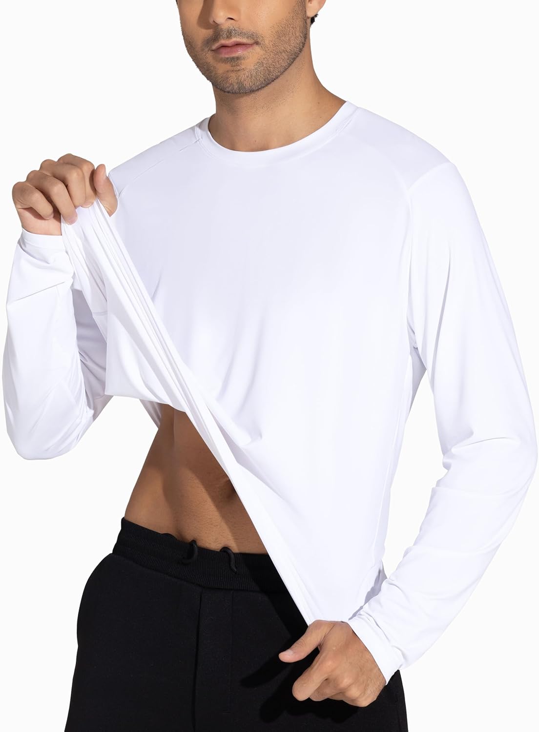 THE GYM PEOPLE Men's Lightweight Workout Shirts Loose Fit Long Sleeve Crewneck Athletic Tops - Image 4