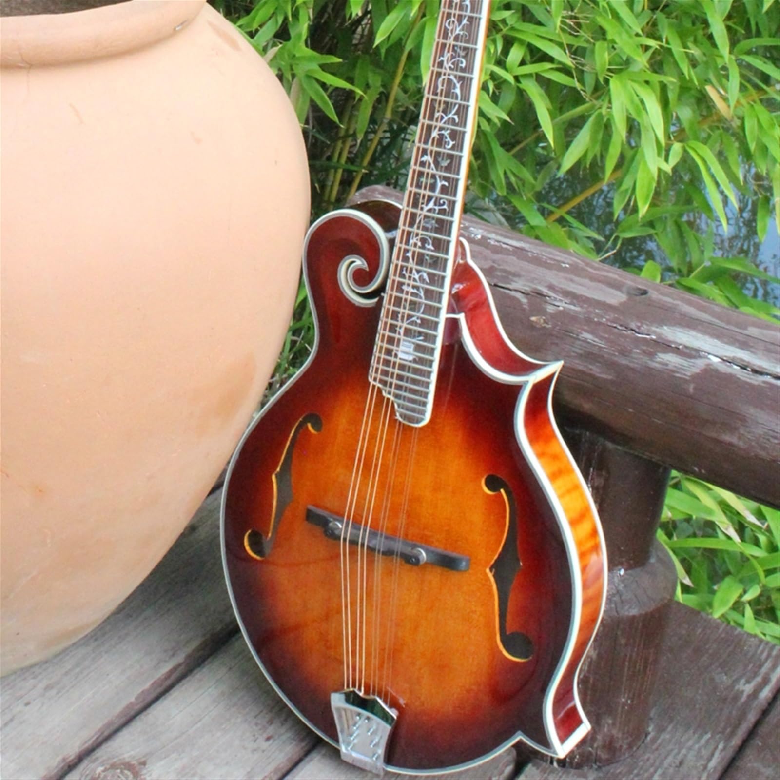 Mandolin Instrument Kit Handmade Professional All-solid Mandolin With Gradient Red Bright Color - Image 4