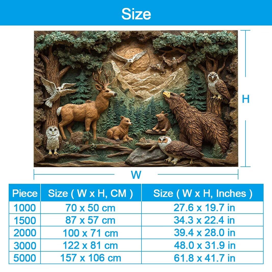 Puzzle zwierzęce, puzzle 5000 sztuk dla dorosłych, prezent dla kobiet