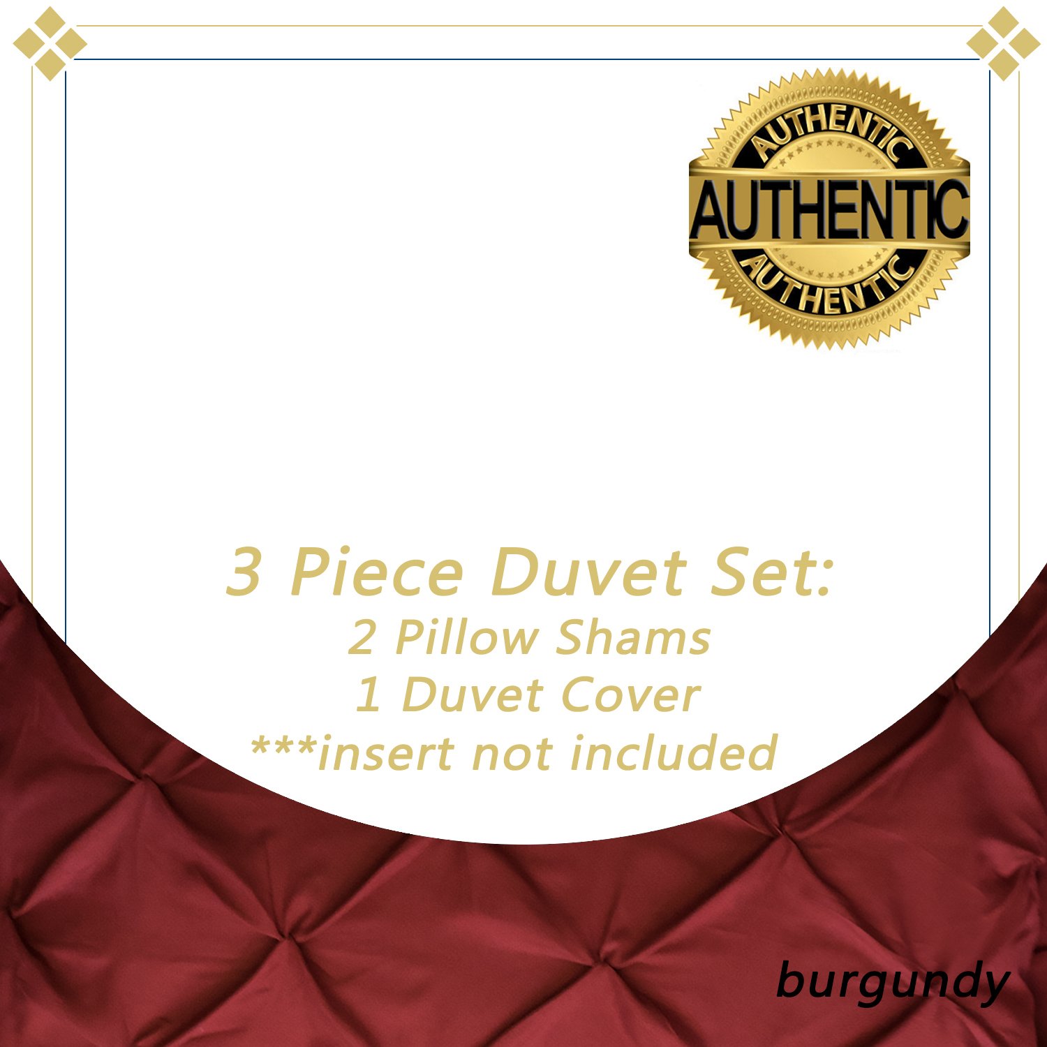 Sweet Home Collection 3-Piece Duvet Cover Set – Pintuck Pleat Design In Burgundy, Queen - View #5