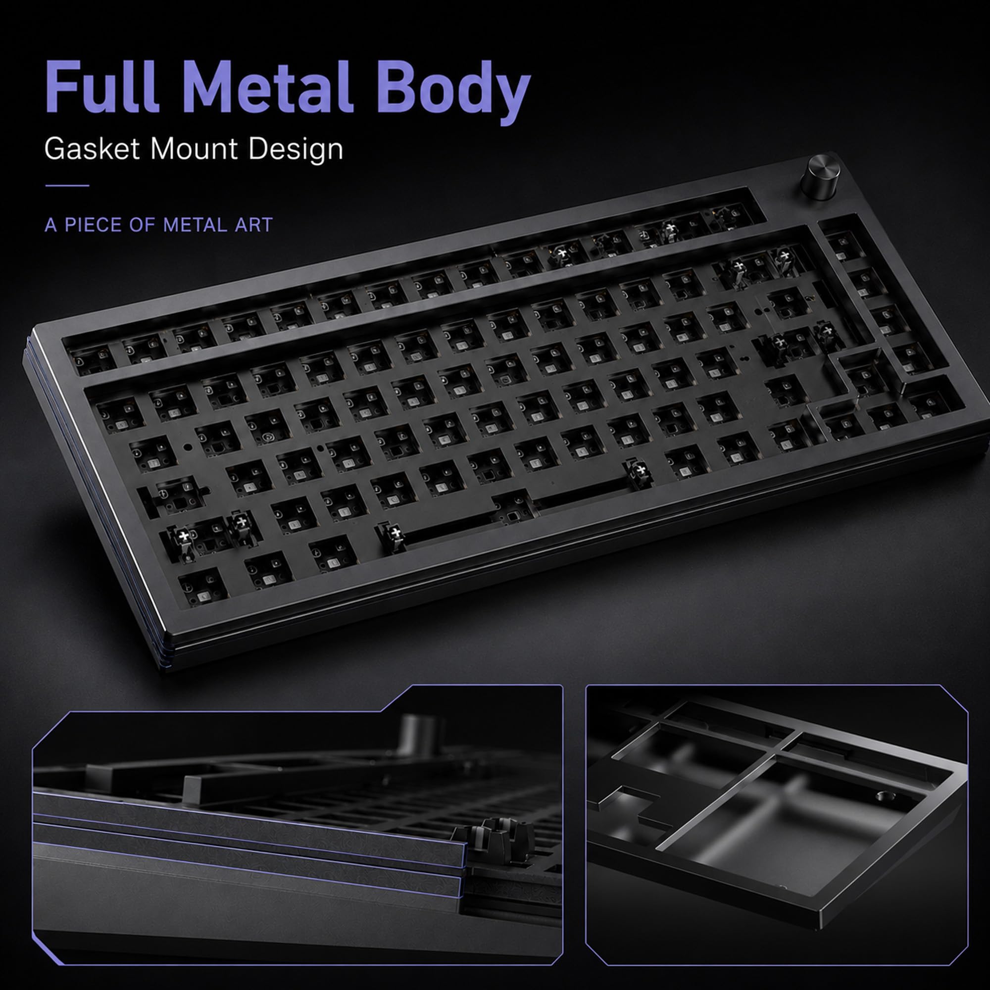 Keychron Q6 HE 8K Clavier Mécanique de Jeu Fil avec Switch Magnétiques Lime Ultra-Fast, Format Pleine Taille AZERTY, Doubles Injections OSA PBT, RGB Personnalisable Hot-Swap pour Windows/Mac - Noir