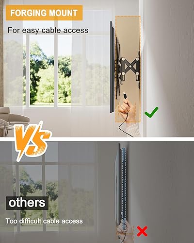 Miniatura 4 de FORGING MOUNT Soporte de pared giratorio para televisores de 13 a 49 pulgadas, soporte de pared extensible vertical y horizontal, soporte de TV para