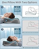 Vista 5 de Almohada cervical cervical para aliviar el dolor, almohada ergonómica para dormir de lado para apoyar el cuello, almohadas ortopédicas de espuma
