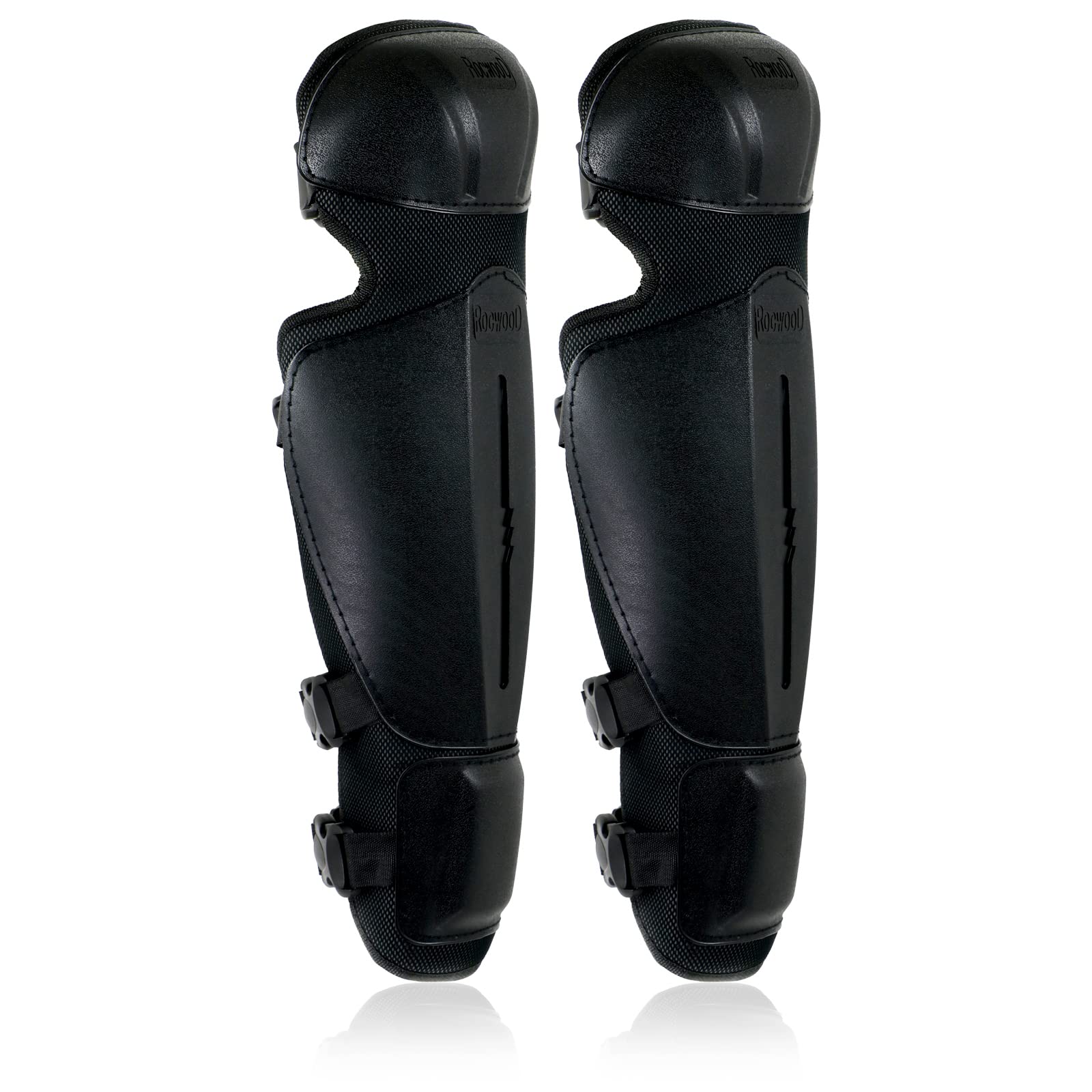 SPARES2GO Genouillères et protège-tibias pour débroussailleuse/tondeuse à gazon (taille unique, noir)
