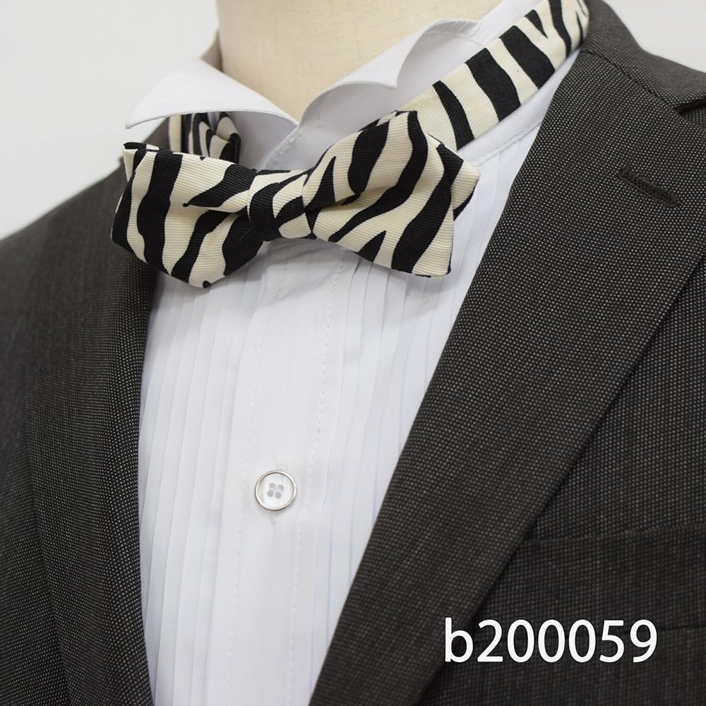 [MISAKO] 蝶ネクタイ 選べる形 コットン ゼブラ柄 【暮らすぱいす】