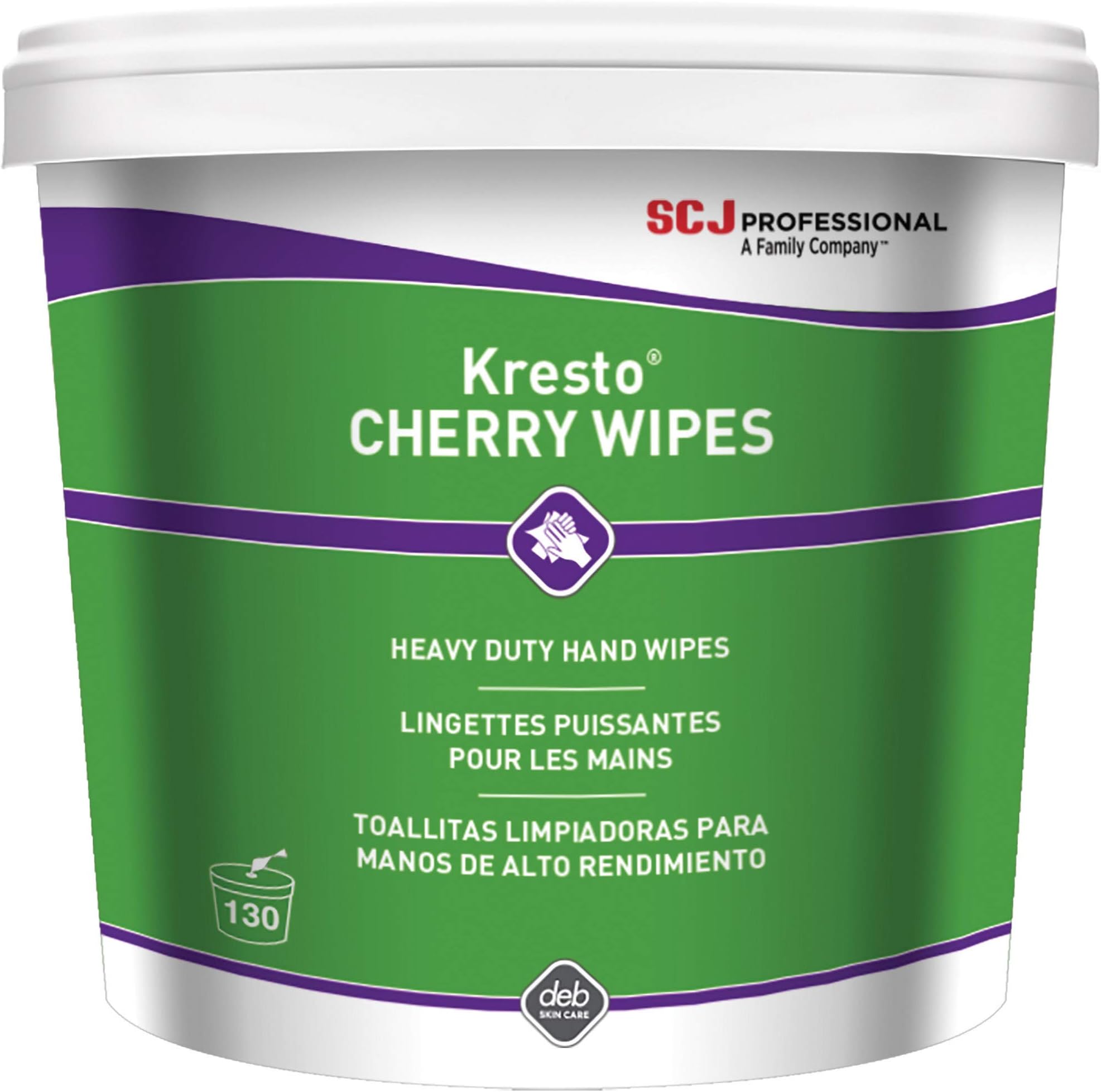 Debus KCW130W Deb Group 130 Count Bucket Kresto Cherry Scented Cleansing Wipes, Plastic, 1" x 1" x 1"