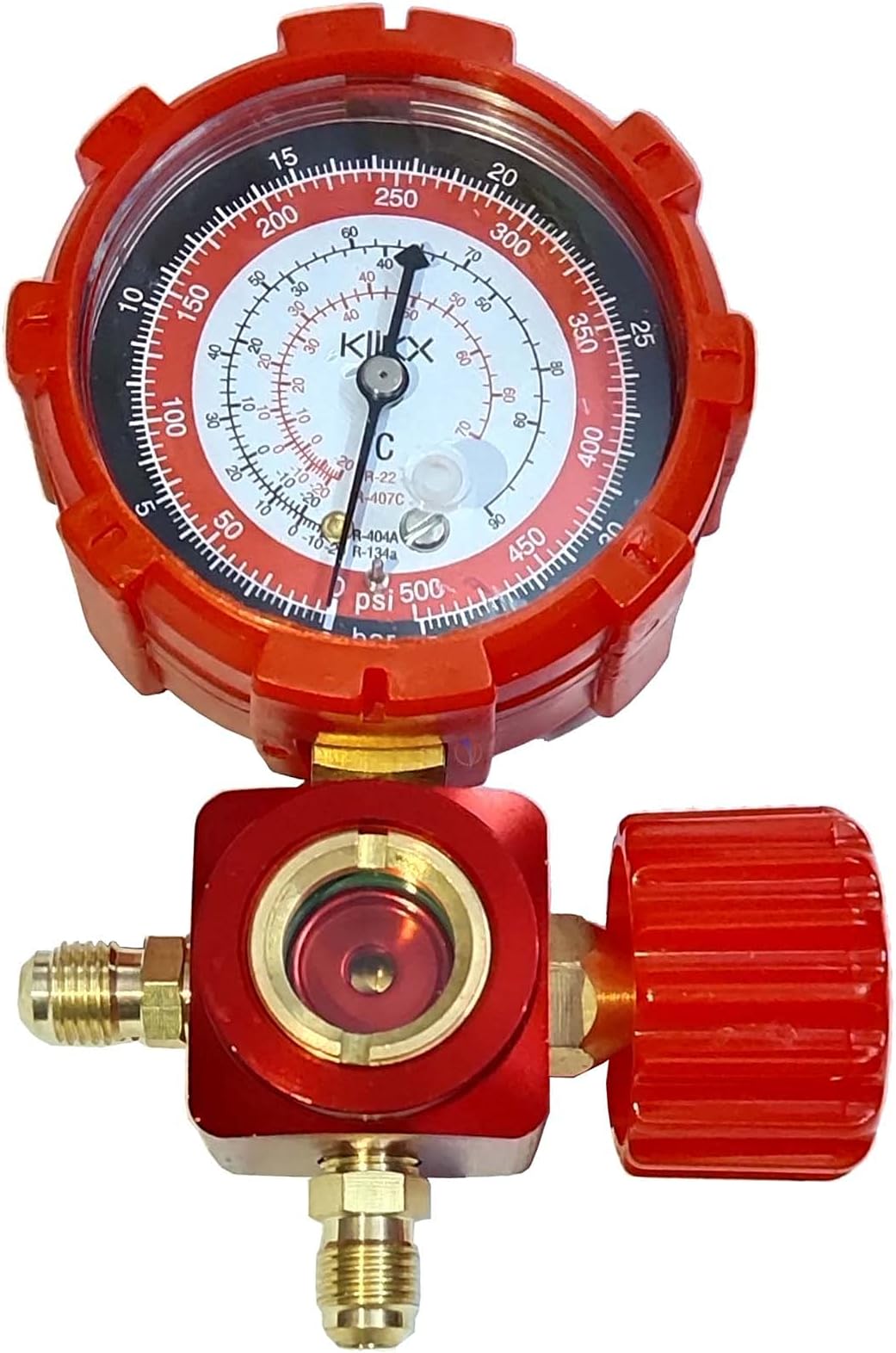 Liquid Flash Single 500 Psi (35 bar) Meter Manifold Pressure Gauge Air Conditioner Refrigerant Gas Gauge 410 / R22 / R12 / R134 Refrigerant Filling Liquid Flash Device