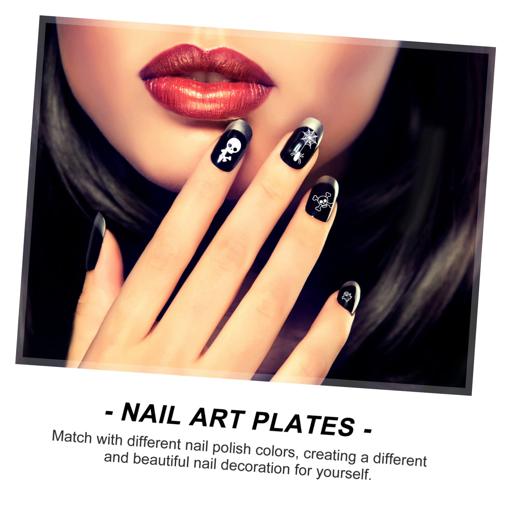 Ipetboom 42piezas Plantillas De Estampado De Uñas De Halloween De Placas De De Uñas De Inoxidable Para Decoraciones De Manicura Fáciles y