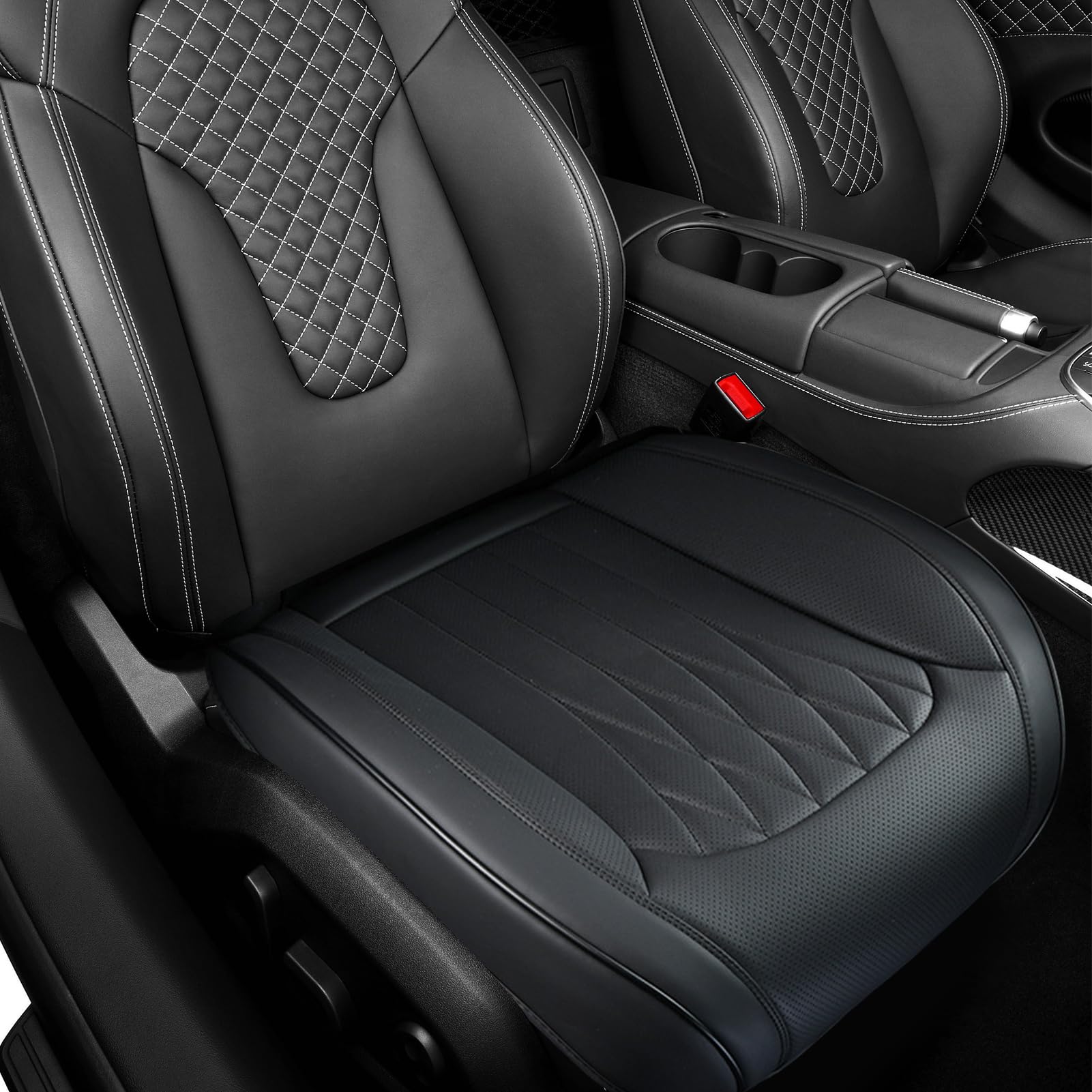 Seggiolino anteriore in pelle PU – Protezione in pelle PU per auto | Anteriore in pelle PU antiscivolo per auto, camion, SUV,
