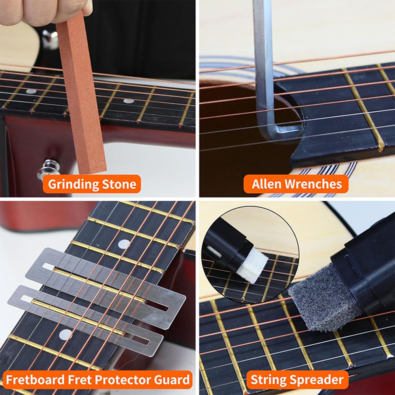 99 szt. zestaw narzędzi do naprawy gitary wielofunkcyjny zestaw naprawczy gitary z torbą do przechowywania akustycznych gitar elektrycznych basowych banjo