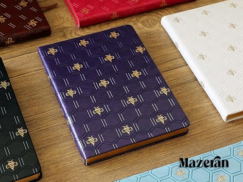 Miniatura 2 de Mazeran Diario de cuero con tapa de abeja, con diseño de calavera y abeja, tamaño A5, 256 páginas, rayado, elegante, sello dorado, manual personal