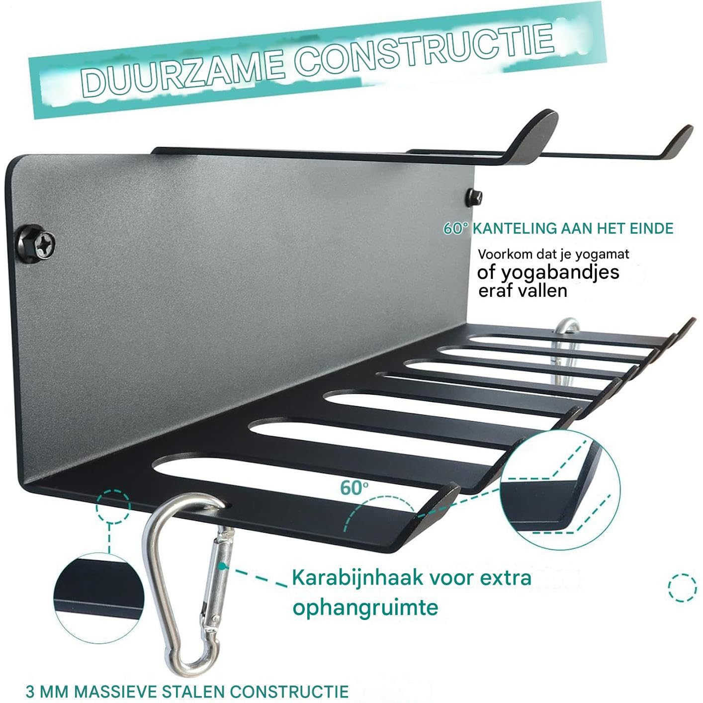Organizador de Accesorios de Fitness,Solución de almacenamiento para equipos de entrenamiento | Estantes multifunción montados en la pared Equipo de ejercicio pesado para la pared del garaje