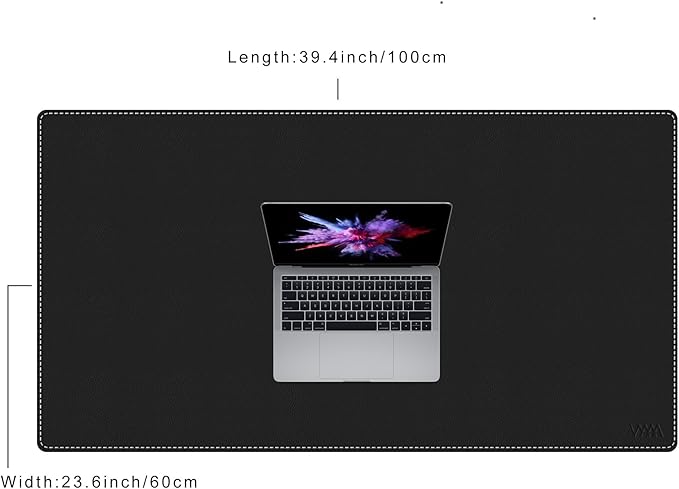 Alfombrilla Escritorio Cuero PU 100x60cm Vyaaa Negra miniatura 4