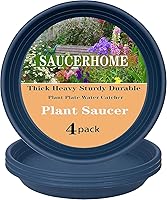 Vista 60 de 5 Packs Plant Saucer Pot Tray 6 8 10 12 14 16 19 20 Inch Plastic Flower Planter Saucers and Drip Trays for Indoors Outdoors, Heavy Durable Plant